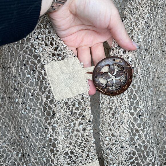 Mirror Image Y2K cardigan short sleeve beige goblin cottage whimsygoth grunge S - Picture 6 of 9